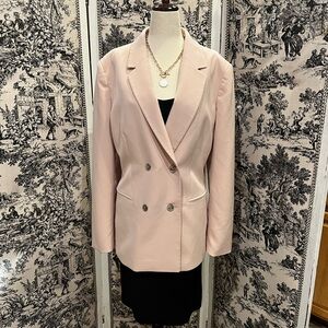TAHARI/ARTHUR S. LEVINE, Pink Double Breasted Blazer, Size 14